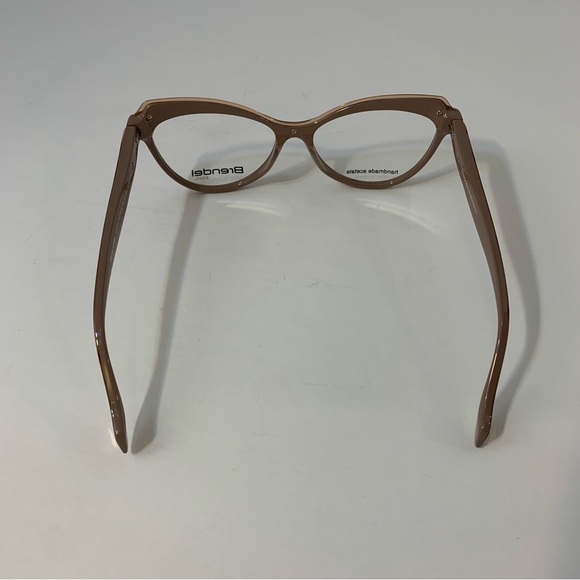 Brendel Handmade Acetate Pink Blush Taupe Tortoise Frames with Gold Accents - Picture 5 of 13